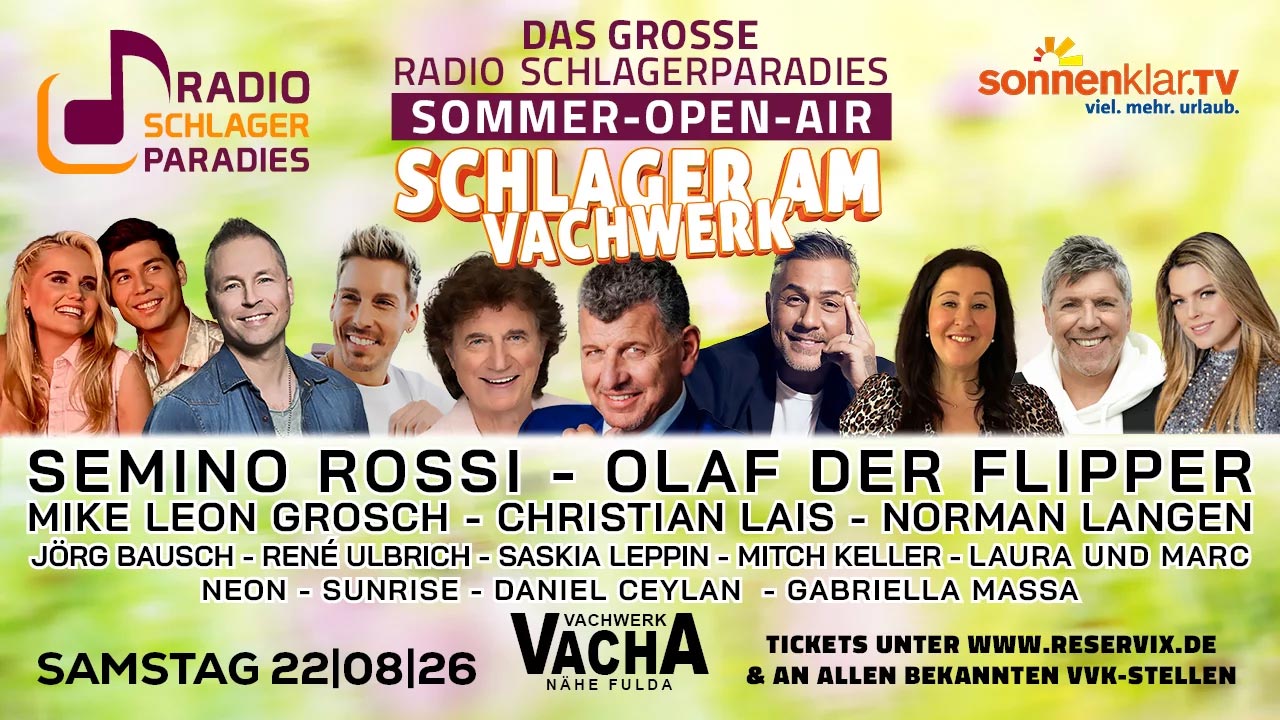 Schlager am Vachwerk 2026 Sommer Open-Air